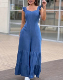 EVE Ruffles Sleeveless Wide Leg Jumpsuit GJMF-97751