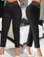 EVE Hollow Out Solid Color Pencil Pants GJMF-97761