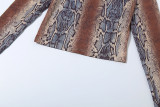 EVE Snake Print Long Sleeve Tight Pant Suit XEF-K25S86814