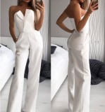 EVE Solid Color Off Shoulder Tube Top Jumpsuit GJMF-96689