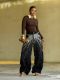 EVE Washed Rhinestone Wide Leg Jeans GYLN-8406