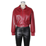 EVE PU Leather Loose Zipper Jackets ZSD-0774