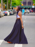 EVE Solid Color High Split Long Skirt ZDF-33103