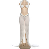 EVE Hollow Out Tube Tops Split Long Skirt 2 Piece Set DLSF-K25S85903