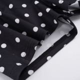EVE Polka Dots Print Halterneck Tops Short Suit GPKJ-MR45968