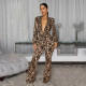 EVE Leopard Print V Neck Jumpsuit BY-7586