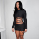 EVE Solid Color Long Sleeve Bandage Dress GDSF-D25DS527