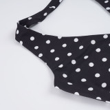 EVE Polka Dots Print Halterneck Tops Short Suit GPKJ-MR45968