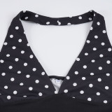 EVE Polka Dots Print Halterneck Tops Short Suit GPKJ-MR45968