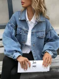 EVE Loose Long Sleeve Denim Jackets Coats GYXN-20221