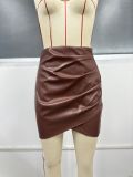 EVE PU Leather Slim Irregular Skrit GYXN-9148
