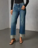EVE Hot Drill Washed Straight Jeans GYAN-89328