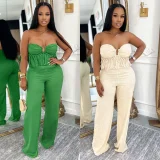 EVE Solid Color Wrap Chest Jumpsuit CYA-901979