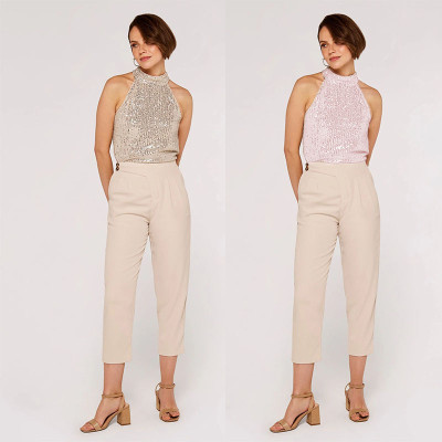 EVE Plus Size Sleeveless Sequin Slim Tops GYOM-8918