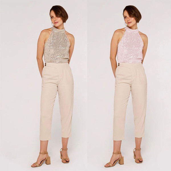 EVE Plus Size Sleeveless Sequin Slim Tops GYOM-8918