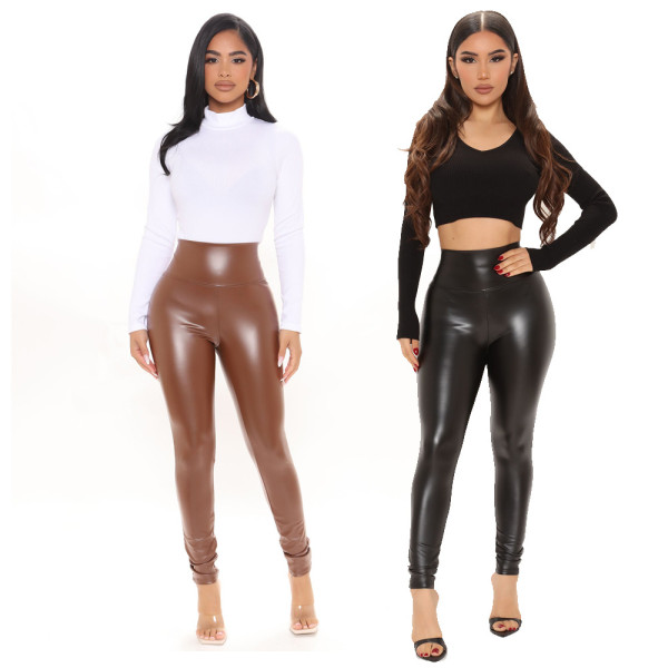 EVE PU Leather Tight Pencil Pants GYOM-8834