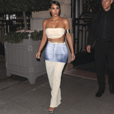 EVE Solid Color Tie Up Tube Top Skirt 3 Piece Set GSLF-K25S83846