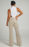 EVE Plus Size Fashion Sequin Flare Pants GYOM-8916