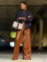 EVE Plaid Patchwork Long Sleeve Denim Coats GYLN-9067