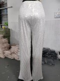 EVE Plus Size Fashion Sequin Flare Pants GYOM-8916