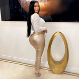 EVE Hollow Out Heart Rhinestone Pants YNSF-8020