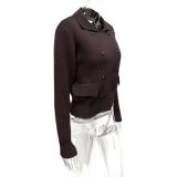 EVE Double-breasted Lapel Collar Knit Cardigan Coats GQNF-Y00269CM