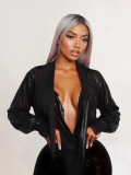 EVE Deep V Neck Solid Color Mini Dress GQNF-Y00342DC