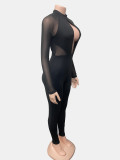 EVE Backless Deep V Neck Solid Color Jumpsuit GQNF-Y00354QC