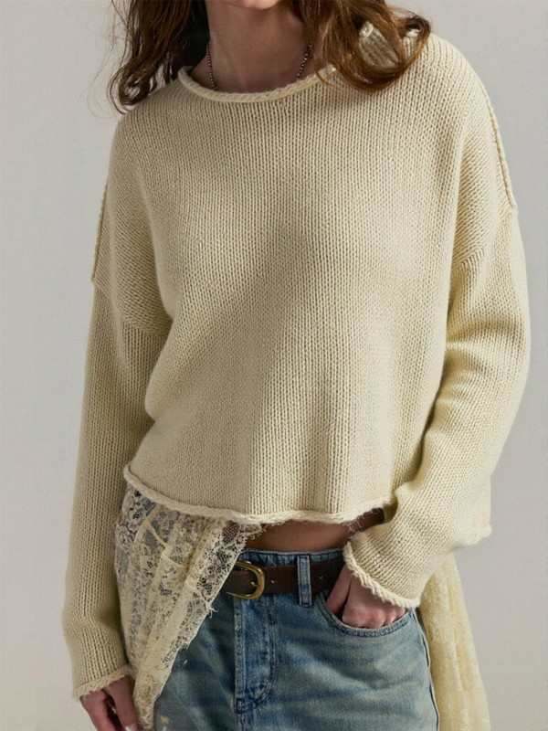 EVE Solid Color Knits Pullover Sweater GQNF-Y00274TM
