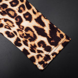 EVE Leopard Print Color Block Two Piece Shorts Set MXBF-Q25ST425