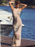 EVE Shell-Printed Sleeveless Maxi Dress GQNF-Y00116DC