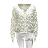 EVE Holes Hollow Out Knits Cardigan GQNF-Y00239CM
