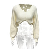 EVE Long Sleeve V Neck Knits Sweater GQNF-Y00255CM