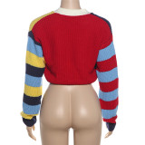 EVE Color Block Letter Print Short Coats GQNF-F00038T