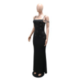 EVE Sexy Hot Drill Solid Color Maxi Dress CYA-902100