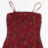 EVE Sexy Sequin Split Sling Evening Dress CYA-902184