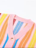 EVE Colorful Stripe Long Sleeve Knits Cardigan GQNF-F00122CM