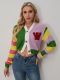 EVE Color Block Letter Print Short Coats GQNF-F00038T