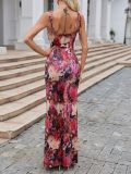 EVE Floral Print Spaghetti Strap Maxi Dress GQNF-Y00203DC