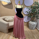EVE Sexy Patchwork Sling Maxi Dress GMSF-SU9014A