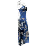 EVE Sexy Print Backless Sling Maxi Dress GQNF-Y00208DC