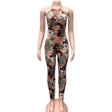 EVE Backless Halterneck Print Jumpsuit GQNF-Y00219QC