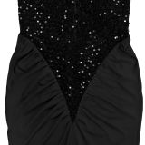 EVE Fitted Sequin Velour Slit Maxi Dress BY-7602