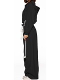 EVE Casual Solid Color Hooded Wide Leg Pants 2 Piece Set CH-25072