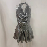 EVE Halterneck Backless Tie Up Mini Dress LSD-2652