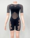 EVE Lace Hollow Out Short Sleeve Romper GQNF-F00174QD