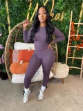 EVE Sport Fitness Solid Color Two Piece Pants Set SFY-815