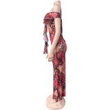 EVE Print Off Shoulder Sexy Maxi Dress GQNF-F00025D