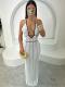 EVE V Neck Halterneck Backless Knits Maxi Dress GQNF-F00043D