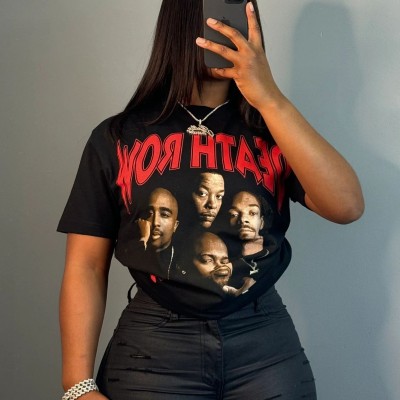 EVE Letter Print Short Sleeve T Shirt HMYI-11319